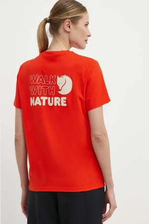 Fjällräven T-shirt Walk With Nature donna colore F14600171