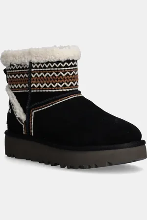 UGG Stivali da neve in camoscio Classic Mini Atherson colore 1158281-BLK