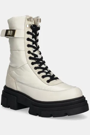 Tommy Hilfiger Stivaletti alla caviglia BIKER LEATHER MIX LACE-UP donna colore FW0FW08246