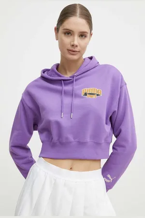 PUMA Felpa in cotone donna colore con cappuccio 624346