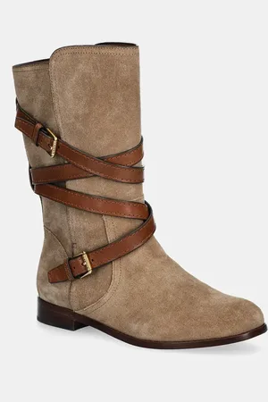 Ralph Lauren Stivaletti alla caviglia in camoscio Briannah donna colore 802951233001
