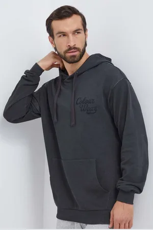 Colour Wear Felpa in cotone uomo con cappuccio