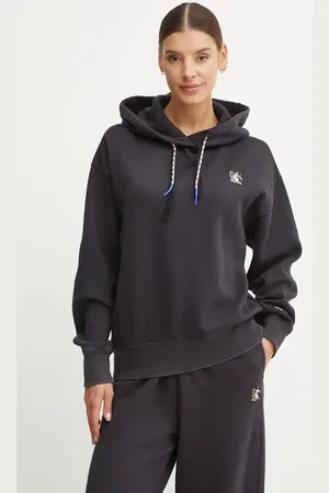 Champion Felpa in cotone donna colore con cappuccio 117441