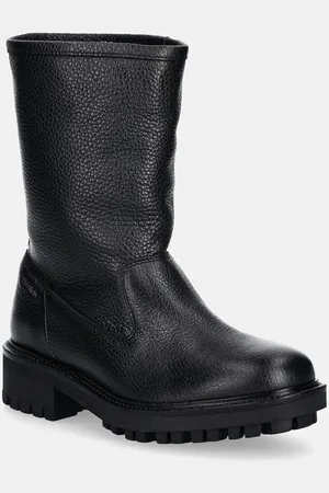 Calvin Klein Stivaletti alla caviglia in pelle FLAT BIKER BOOT LTH donna colore HW0HW02234