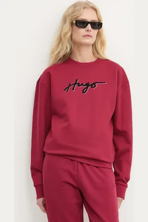 HUGO BOSS Felpa in cotone donna colore con applicazione 50528579