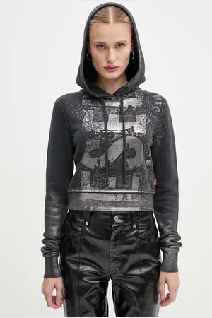Diesel Felpa in cotone F-SLIMMY-HOOD-P6 donna colore con cappuccio A14969.0AJEA