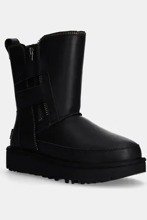 UGG Stivali da neve in pelle Classic Short Moto Boot colore 1164710-BLK