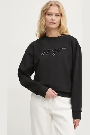 HUGO BOSS Felpa in cotone donna colore con applicazione 50528579