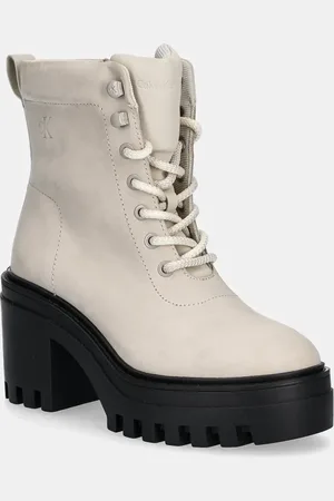 Calvin Klein Stivaletti alla caviglia CHUNKY HEELED ZIP BOOT LTH donna colore YW0YW01548