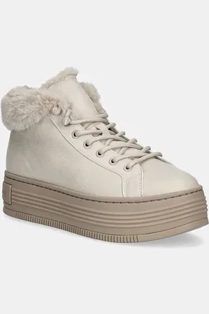 Calvin Klein Scarpe in pelle BOLD PLATF LOW LACEUP MG LTH donna colore YW0YW01590
