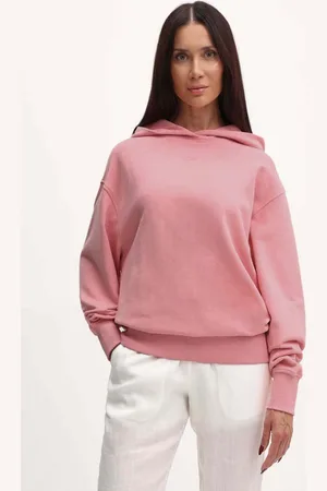 HUGO BOSS Felpa in cotone donna colore con cappuccio 50519524