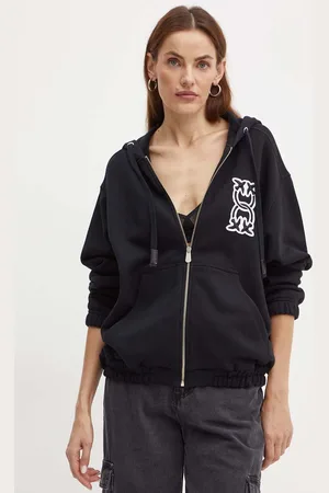 Pinko Felpa in cotone donna colore con cappuccio con applicazione 103714 A23C
