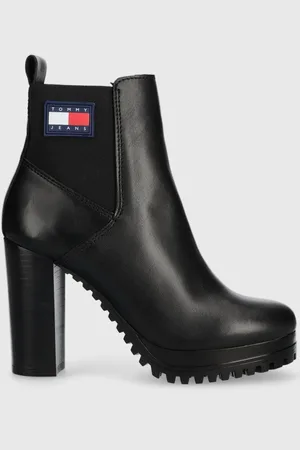 Tommy Hilfiger Stivaletti chelsea in pelle TJW NEW ESS HIGH HEEL BOOT donna EN0EN02439