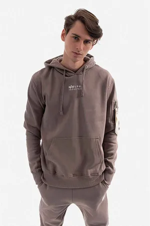 Alpha Industries Felpa in cotone Organics EMB Hoody uomo