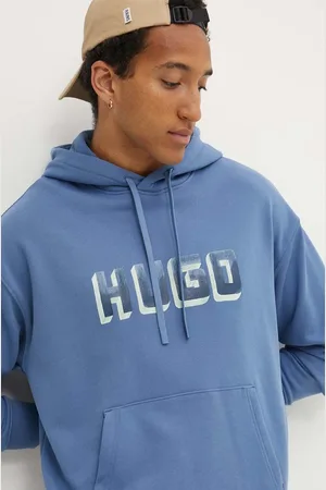 HUGO BOSS Felpa in cotone uomo colore con cappuccio 50516655