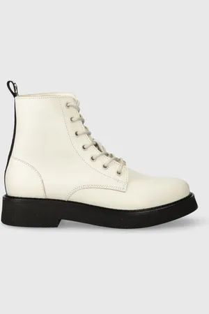 Tommy Hilfiger Stivaletti alla caviglia in pelle TJW LACE UP FLAT BOOT donna EN0EN02310