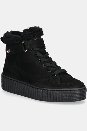 Tommy Hilfiger Stivaletti alla caviglia in camoscio FAUX FUR NUBUCK LOW LACE-UP colore FW0FW08172