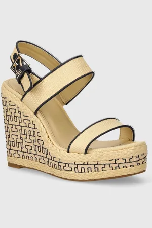Tommy Hilfiger Sandali PLATFORM TH MONO RAFIA WEDGE colore FW0FW08052