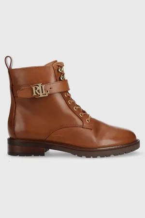 Ralph Lauren Stivaletti alla caviglia in pelle BURNISHED CALF donna