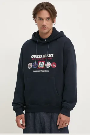 Guess Felpa uomo colore con cappuccio con applicazione M4BQ32 K9V31