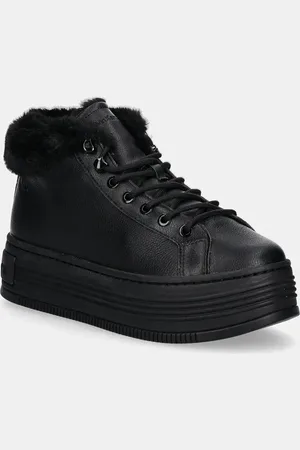 Calvin Klein Scarpe in pelle BOLD PLATF LOW LACEUP MG LTH donna colore YW0YW01590