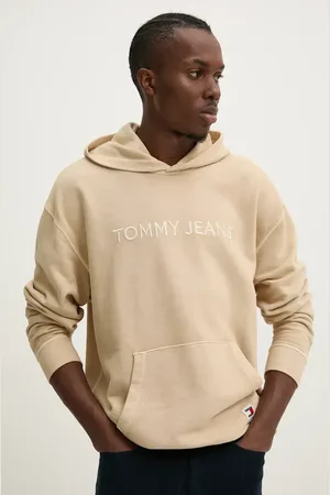 Tommy Hilfiger Felpa in cotone uomo colore con cappuccio con applicazione DM0DM19741