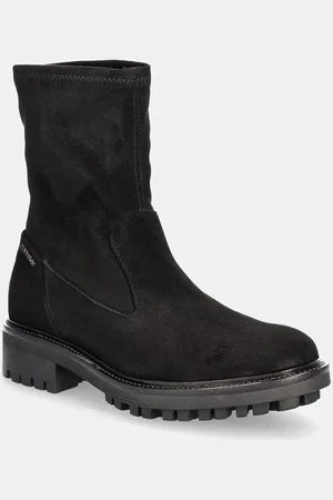 Calvin Klein Stivaletti alla caviglia in camoscio FLAT SOCK BOOT SUE MIX donna colore HW0HW02199