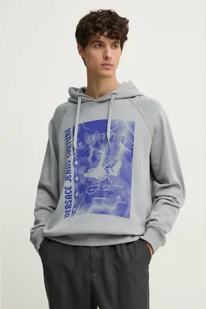 VERSACE Felpa in cotone uomo colore con cappuccio 77GAIT07 CF00T