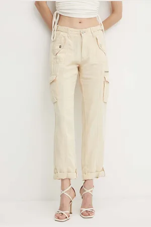 Guess Pantaloni in lino misto NESSI colore W4GA0A WG8N0