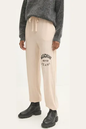 Moschino Pantaloni tuta in cotone colore con applicazione J0380 8700