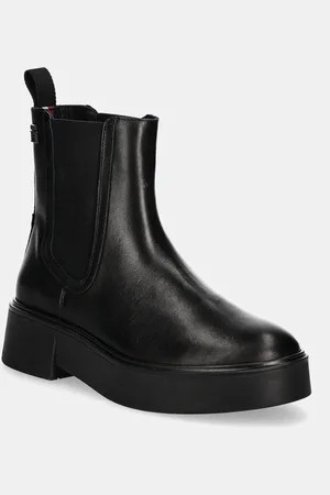 Tommy Hilfiger Stivaletti chelsea in pelle MINIMAL LEATHER CHELSEA LOGOTAPE donna colore FW0FW08095