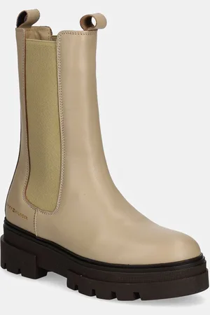 Tommy Hilfiger Stivaletti chelsea in pelle MONOCHROMATIC CHELSEA BOOT donna colore FW0FW06730