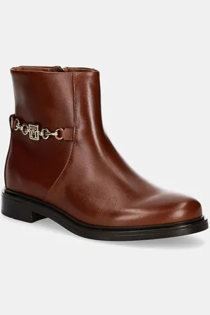 Tommy Hilfiger Stivaletti alla caviglia in pelle TH CHAIN LEATHER LOW BOOTIE donna colore FW0FW08251