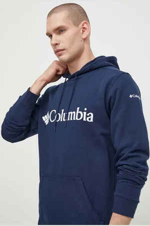 Columbia Felpa CSC Basic Logo uomo colore rosso con cappuccio 1681664