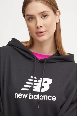 New Balance Felpa donna colore con cappuccio WT41504BK