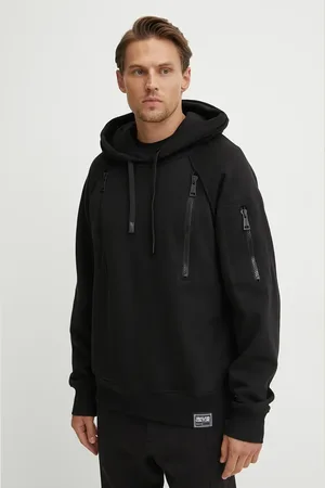 VERSACE Felpa in cotone uomo colore con cappuccio 77GAI307 F0002