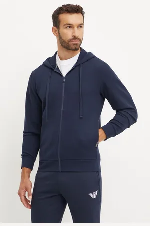 Emporio Armani Felpa lounge colore con cappuccio 112053 4F574