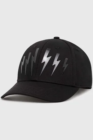 Neil Barrett Berretto in cotone Bolt Cotton Twill Six Panels Cap colore con applicazione MY77320A-Y9501-001N