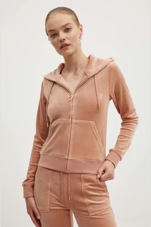 Juicy Couture Felpa in velluto ROBERTSON GOLD colore con cappuccio JCAP176G