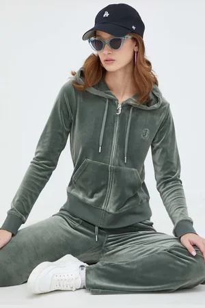 Juicy Couture Felpa in velluto colore con cappuccio
