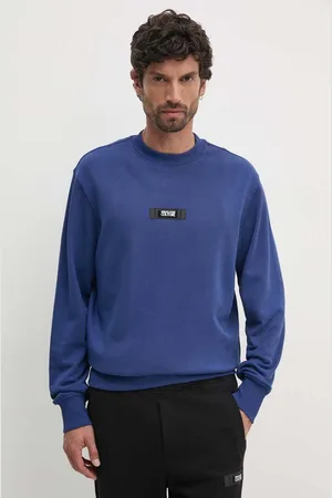 VERSACE Felpa in cotone uomo colore con applicazione 77GAI3R3 F0002