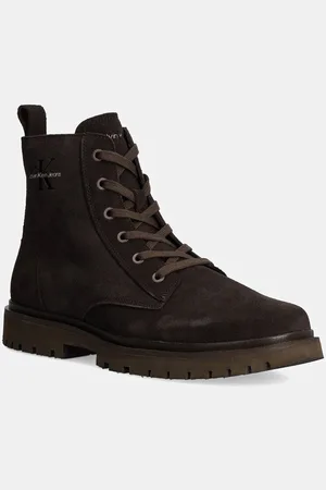 Calvin Klein Stivaletti brogue in pelle EVA BOOT MID LACEUP ICONIC DRESS uomo colore YM0YM01070