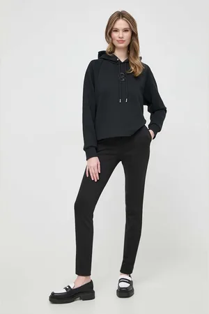 HUGO BOSS Felpa in cotone donna colore con cappuccio con applicazione