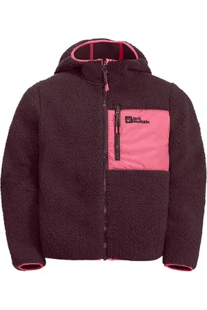 Jack Wolfskin Felpa per bambini ICE CURL HOOD colore nero con cappuccio