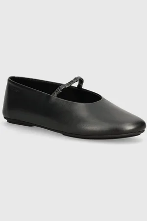 Calvin Klein Balerrine in pelle BALLERINA W/STRAP PEARL LTH colore HW0HW02136