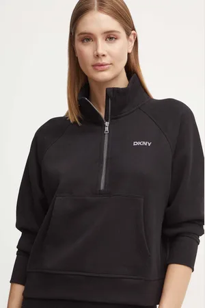 DKNY Felpa donna colore con cappuccio con applicazione DP4T9993