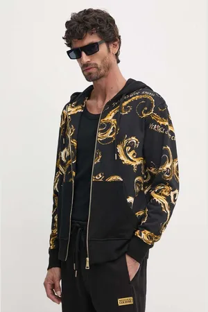VERSACE Felpa in cotone uomo colore con cappuccio 77GAI3Z1 FS161