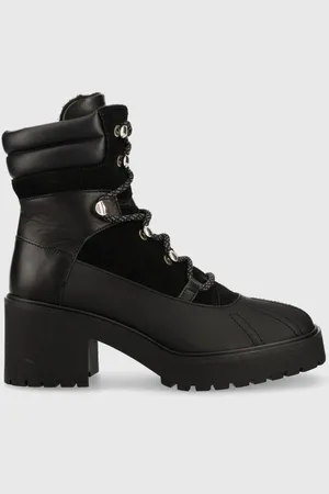 Tommy Hilfiger Stivaletti alla caviglia in pelle Heel Laced Outdoor Boot donna