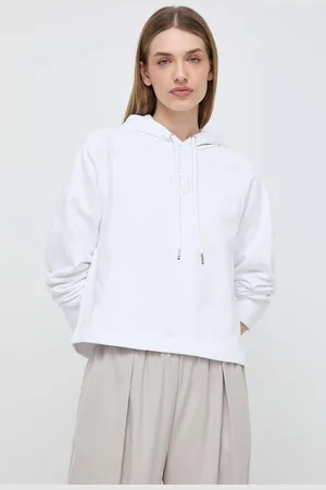 HUGO BOSS Felpa in cotone donna colore con cappuccio con applicazione