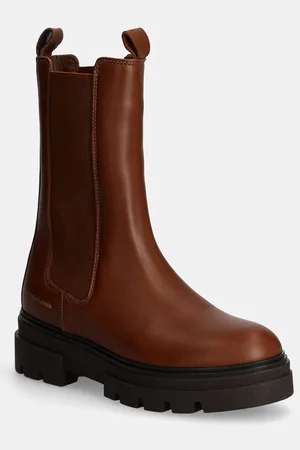 Tommy Hilfiger Stivaletti chelsea in pelle MONOCHROMATIC CHELSEA BOOT donna colore FW0FW06730